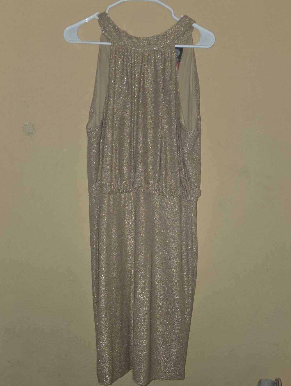 Vince Camuto Metallic Gold Maxi Dress